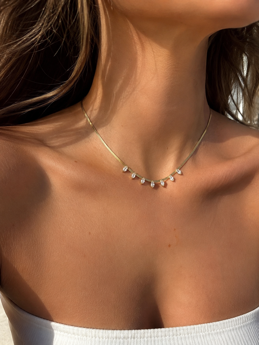 Aurora Drops Necklace 14K vergoldet