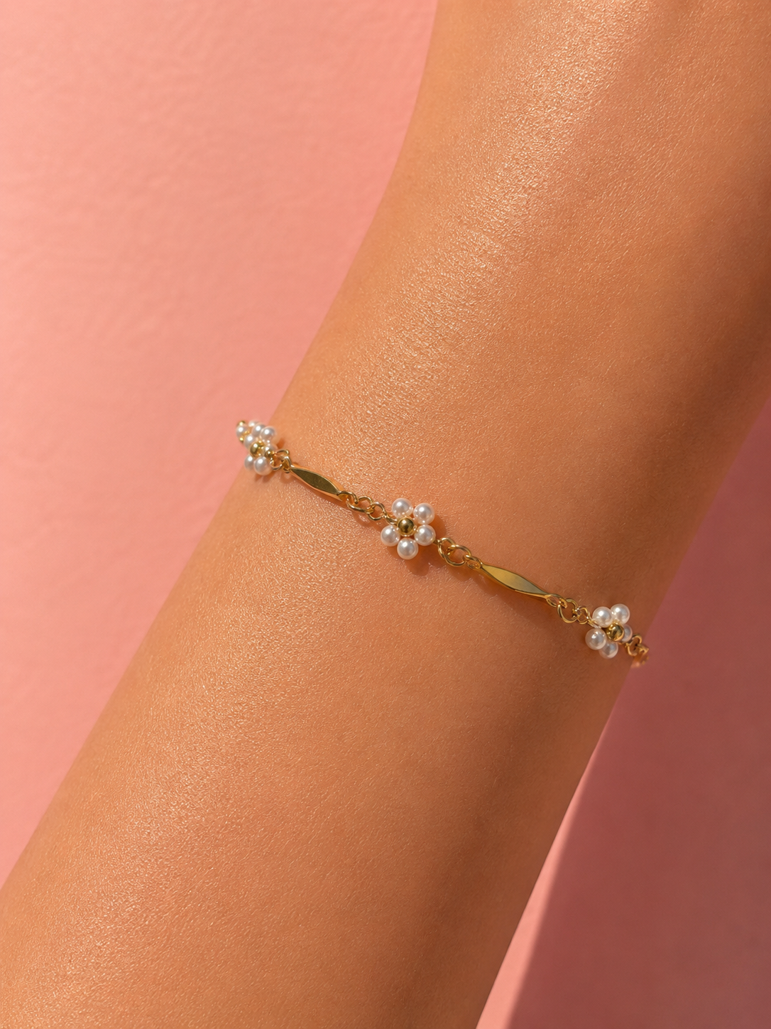 Pearl Bloom Bracelet 14K vergoldet