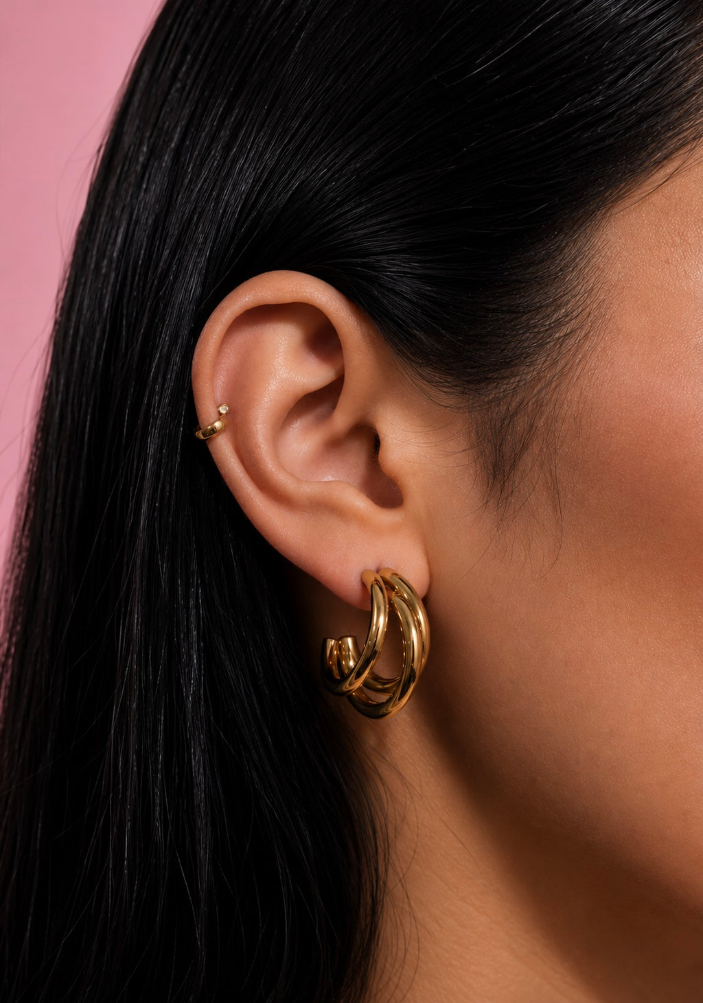 Celestia Gold Hoops 14K Gold Plated
