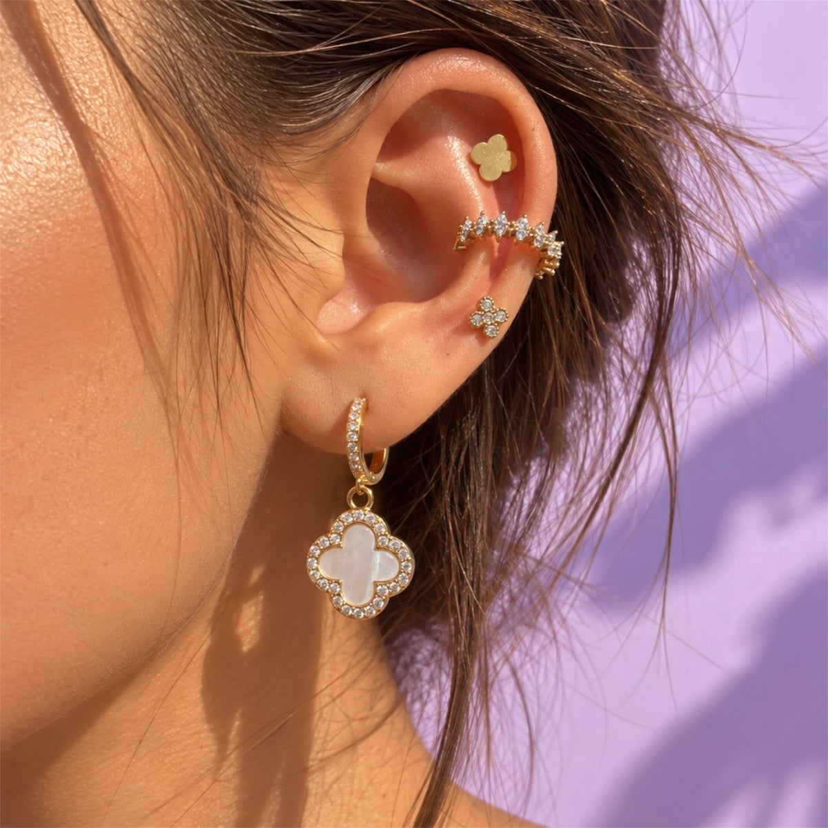 Lucky Blossom Royale Ohrringe - 14K Vergoldet