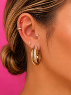 Lunéa Crystal Hoops 14K vergoldet
