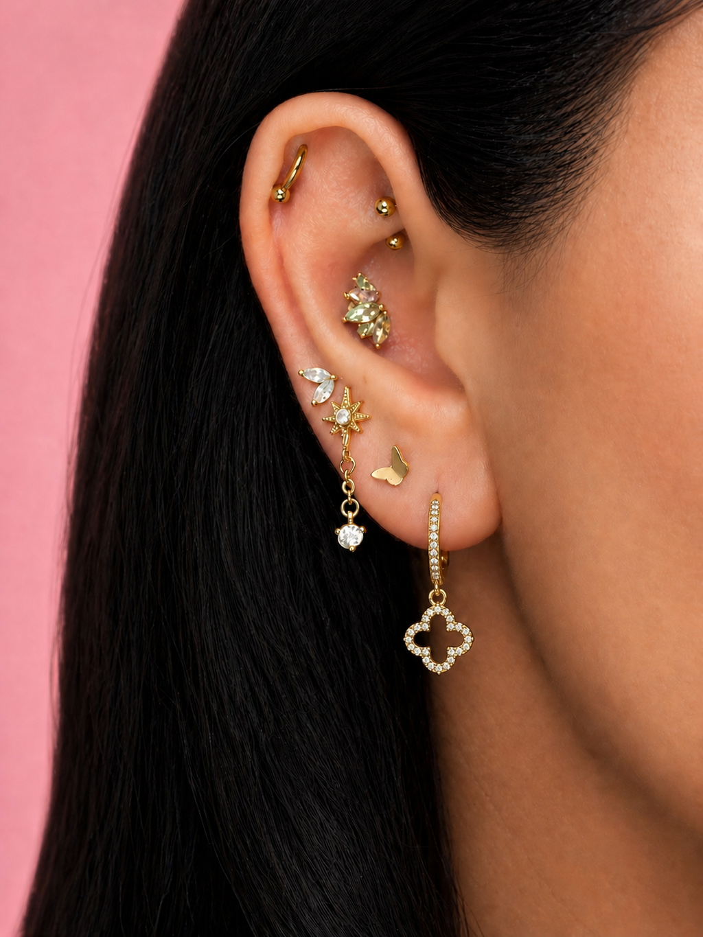 Lucky Clover 14K vergoldet