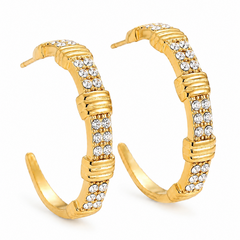 Évora Crystal Ohrringe 14K vergoldet