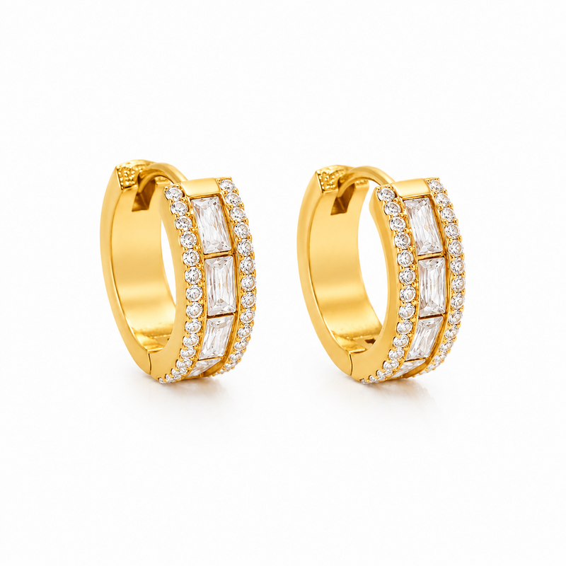 Diamond Line Ohrring 14K vergoldet