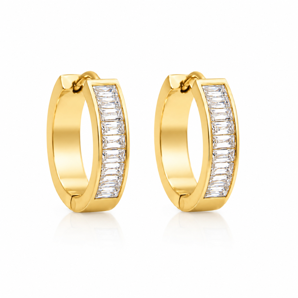Avenza Crystal Hoops 14K vergoldet