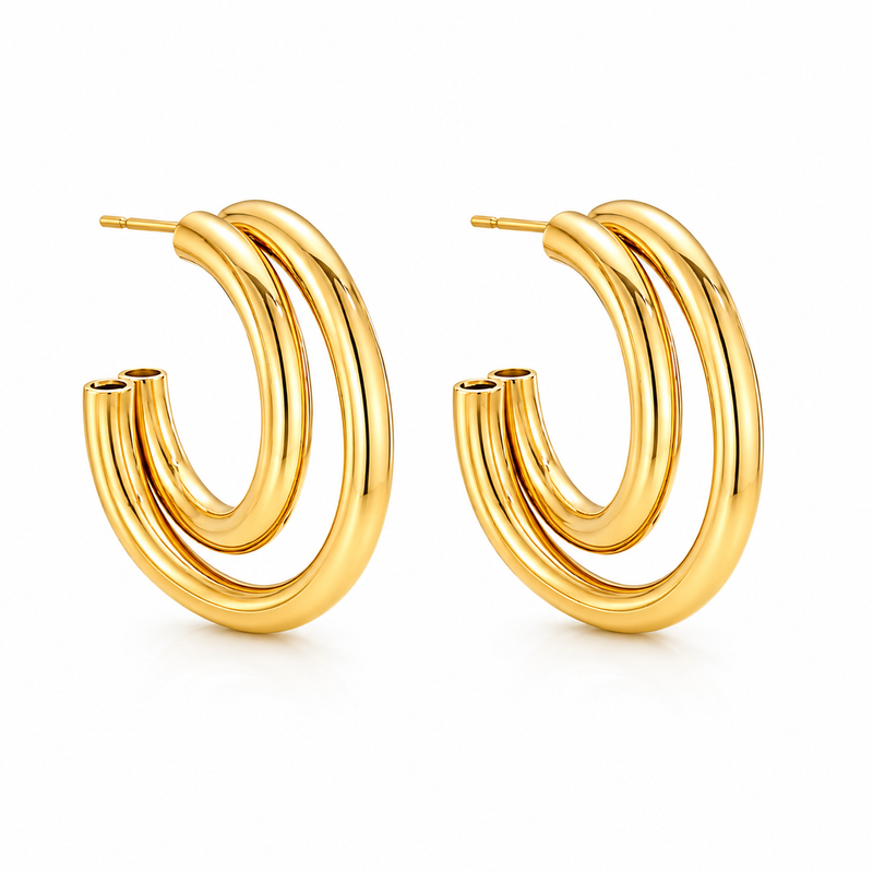 Golden Duo Ohrringe 14K vergoldet