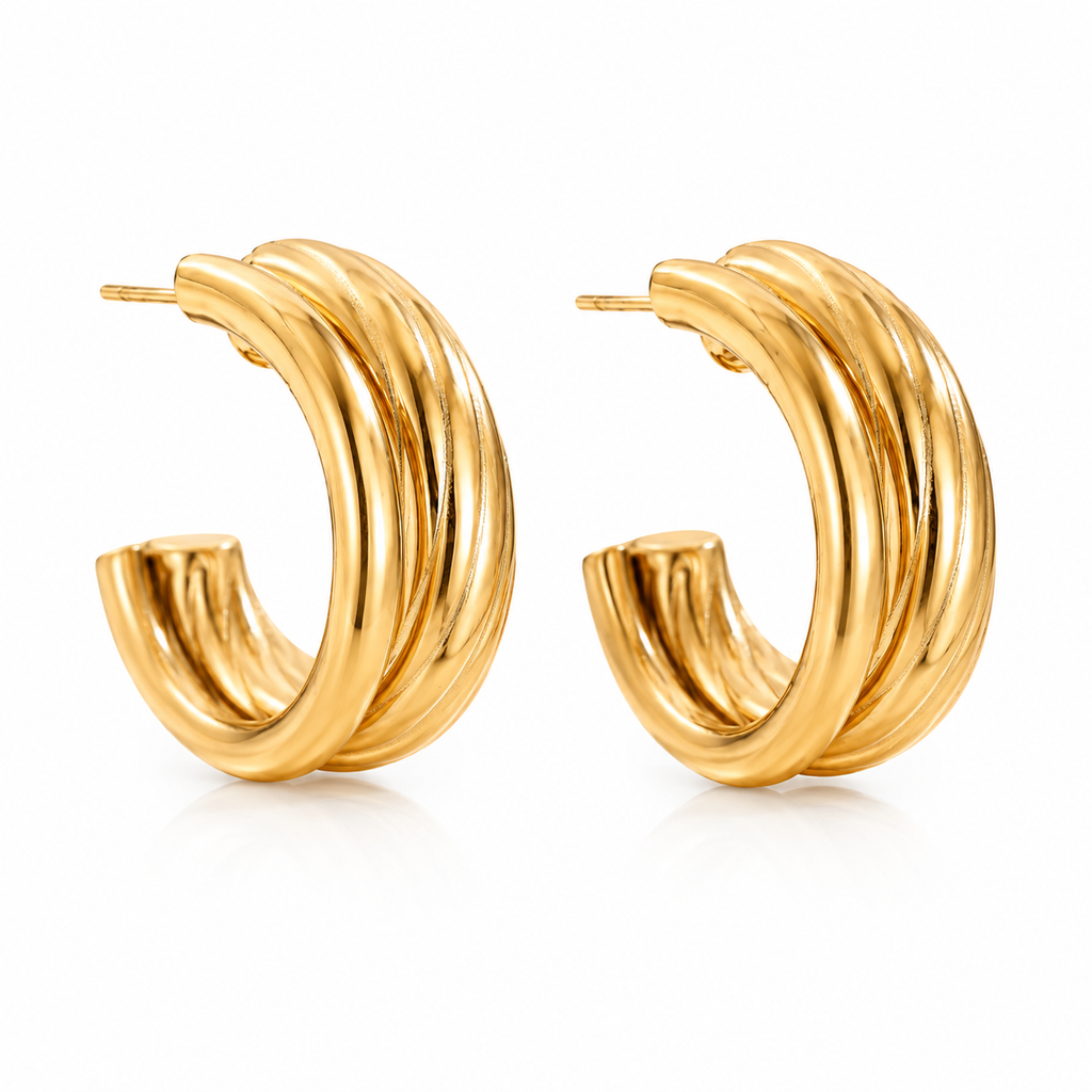 Aurelia Twist Hoops 14k Gold Plated