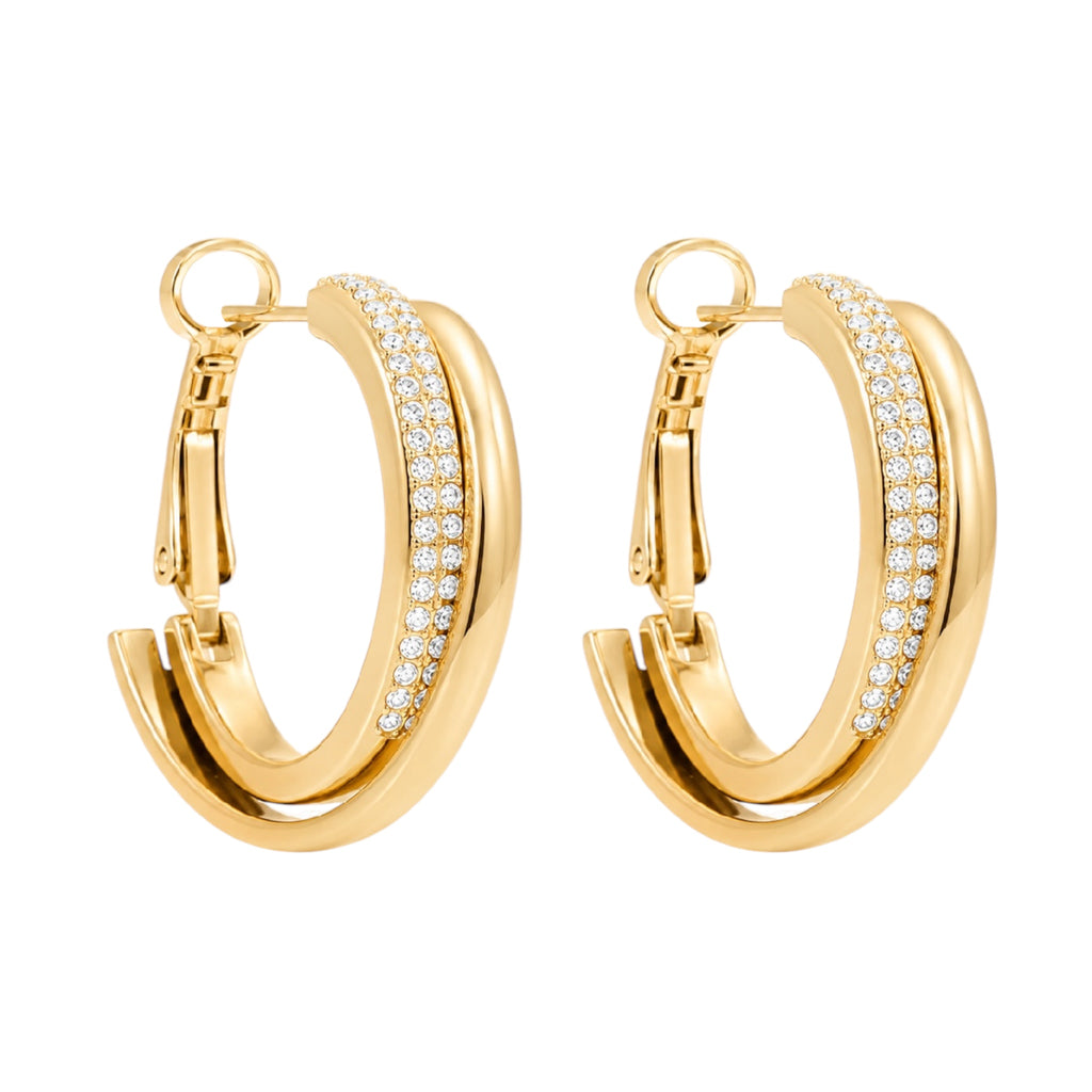 Lunéa Crystal Hoops 14K vergoldet
