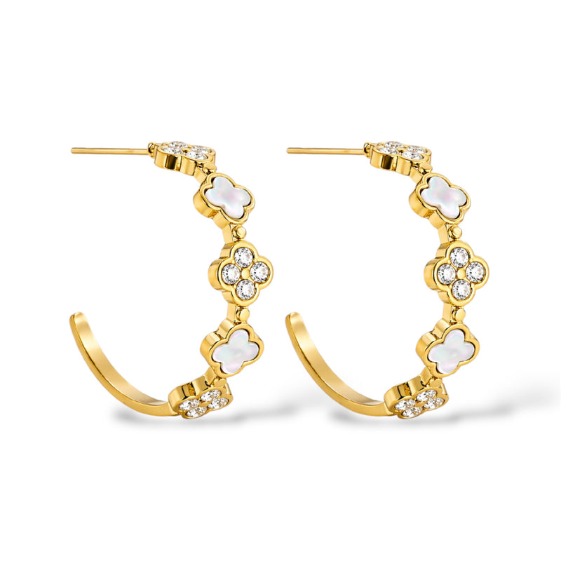 Lucky Clover Luxe Ohrringe 14K vergoldet
