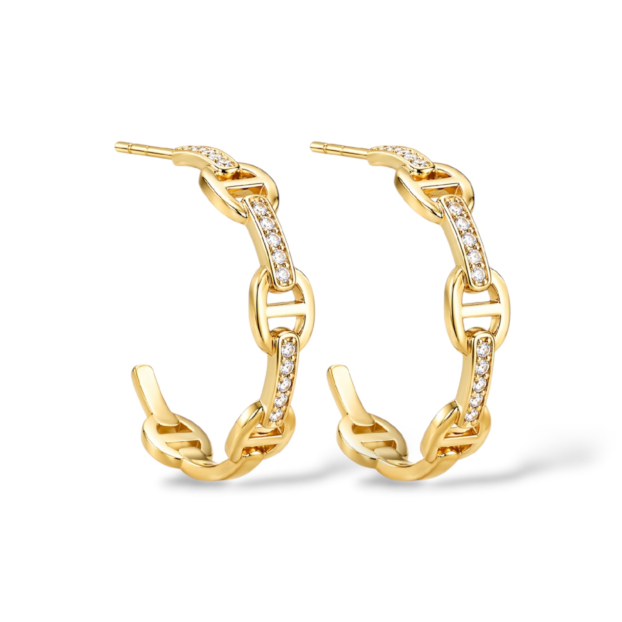 Chain Luxe Hoops 14K vergoldet
