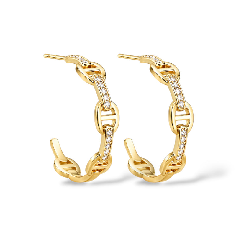 Chain Luxe Hoops Ohrringe 14K vergoldet
