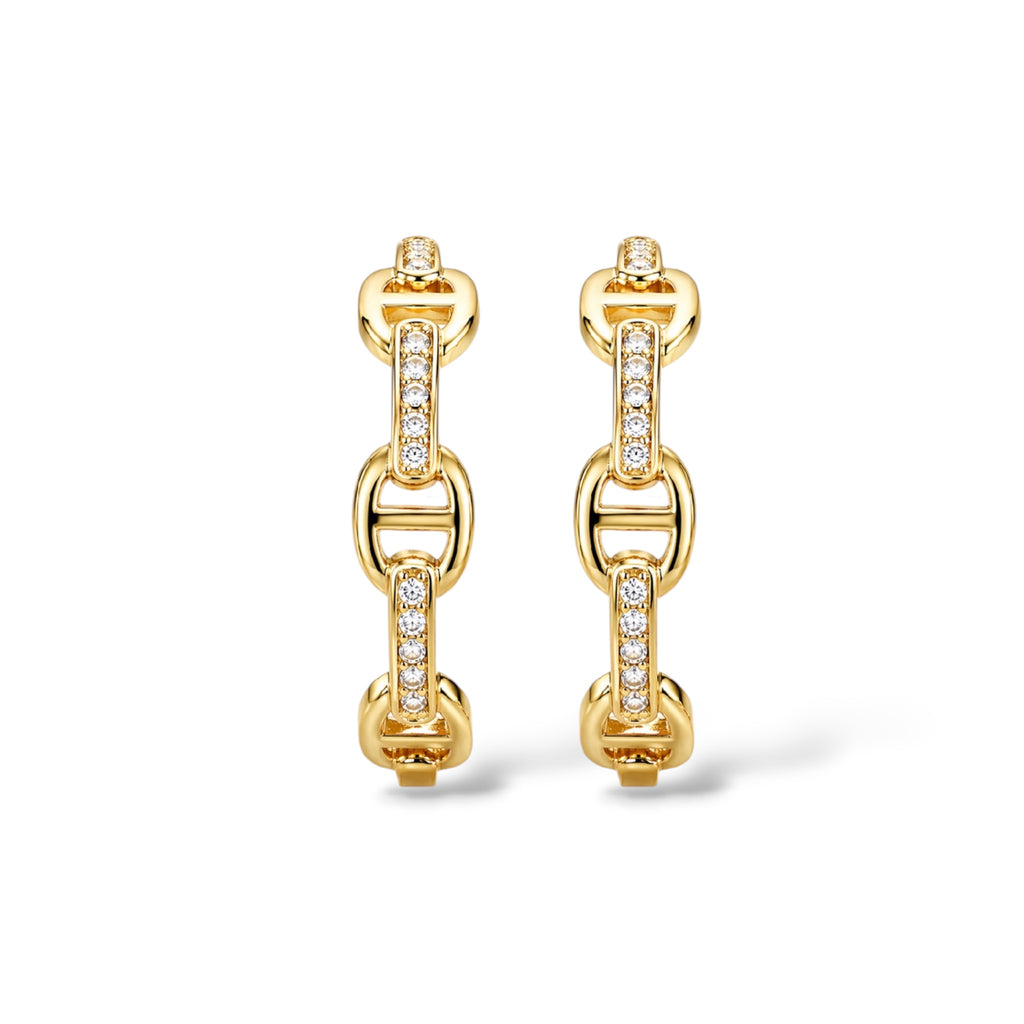 Chain Luxe Hoops 14K Gold Plated