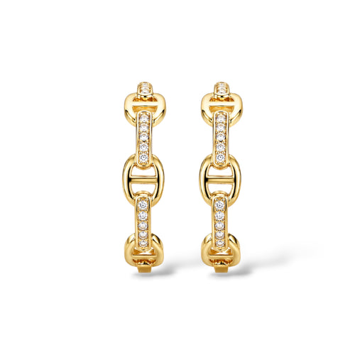Chain Luxe Hoops 14K Gold Plated