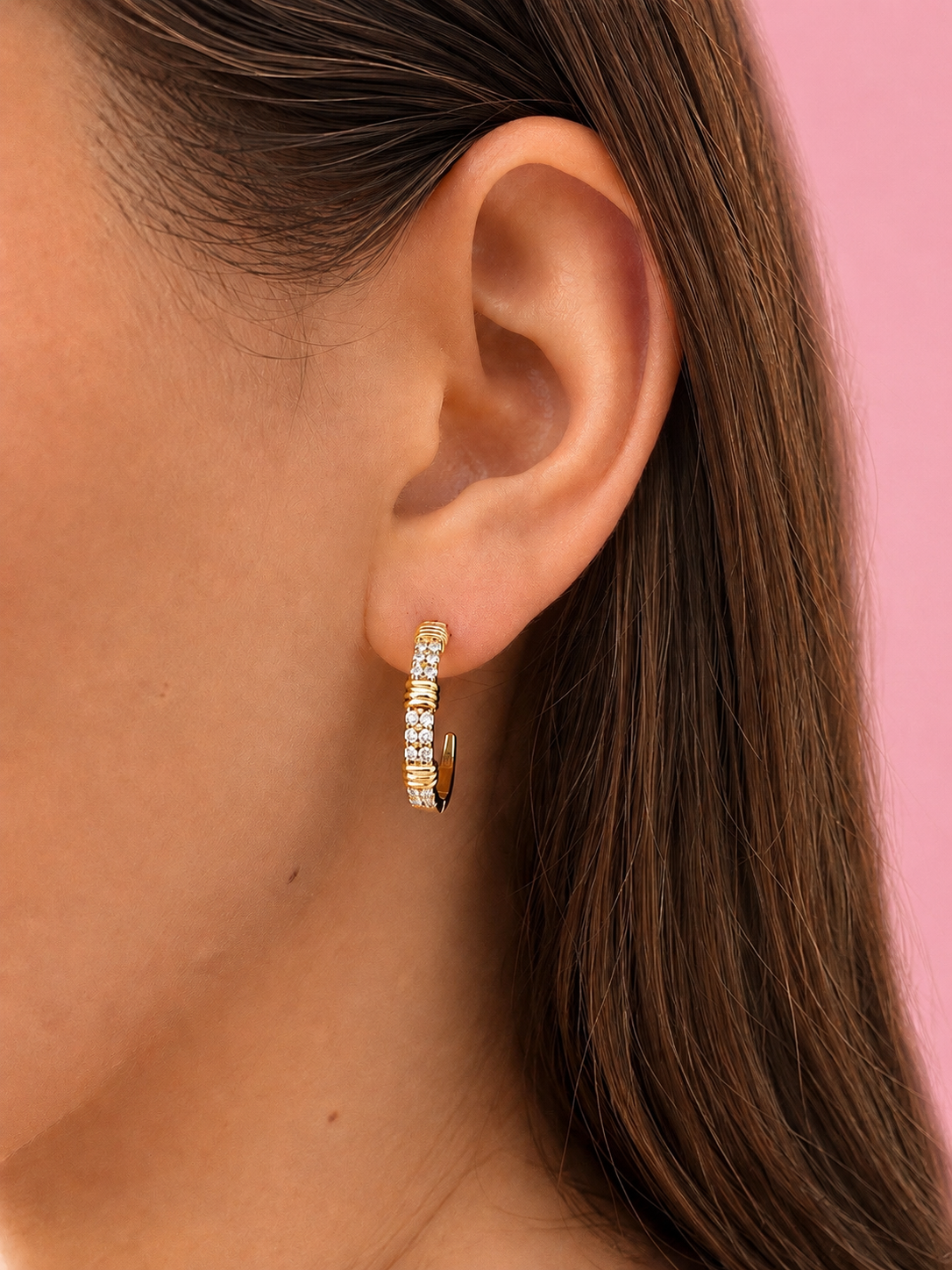 Évora Crystal Hoop 14K vergoldet