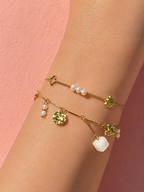 Golden Charm Bracelet 14K vergoldet