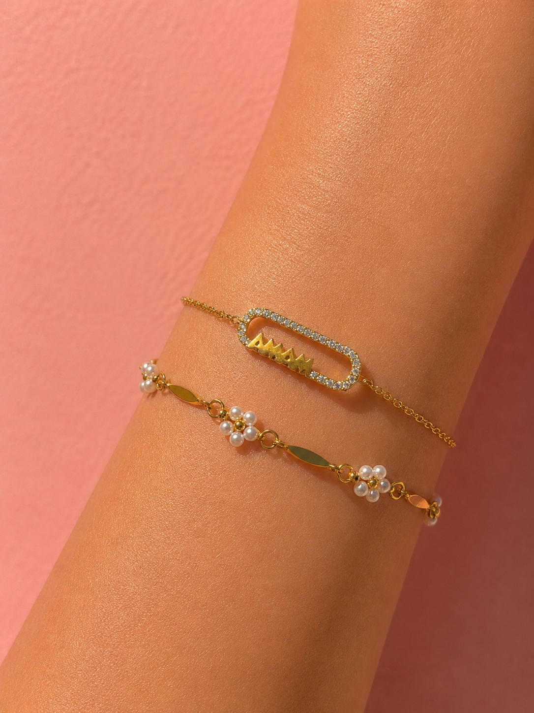 Pearl Bloom Bracelet 14K vergoldet