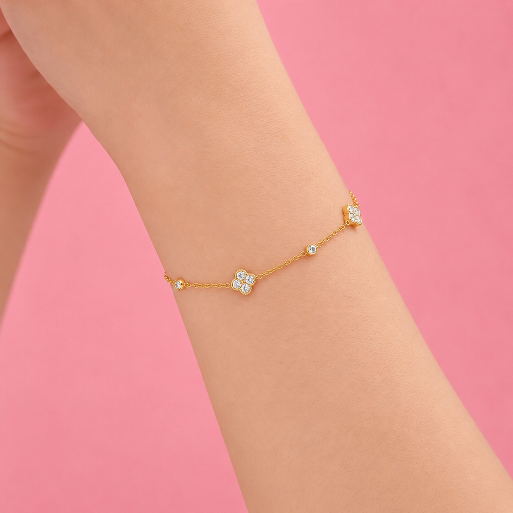 Royal Clover Bracelet 14K vergoldet
