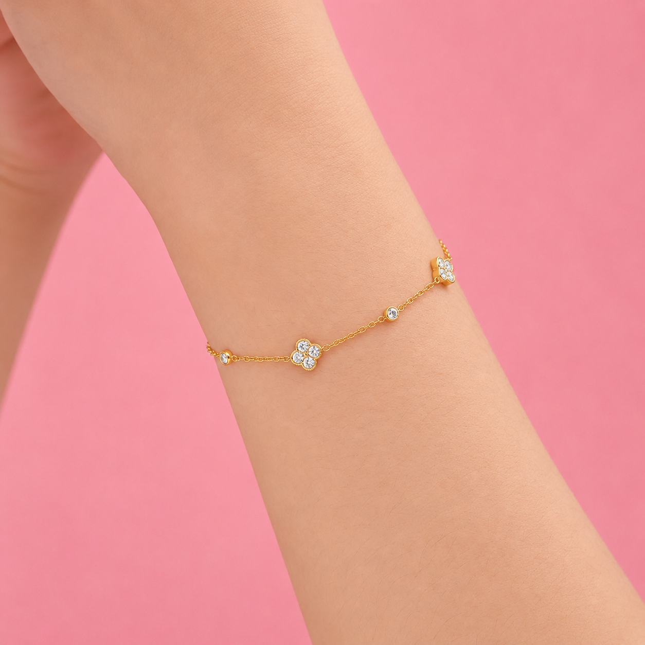 Royal Clover Bracelet 14K vergoldet