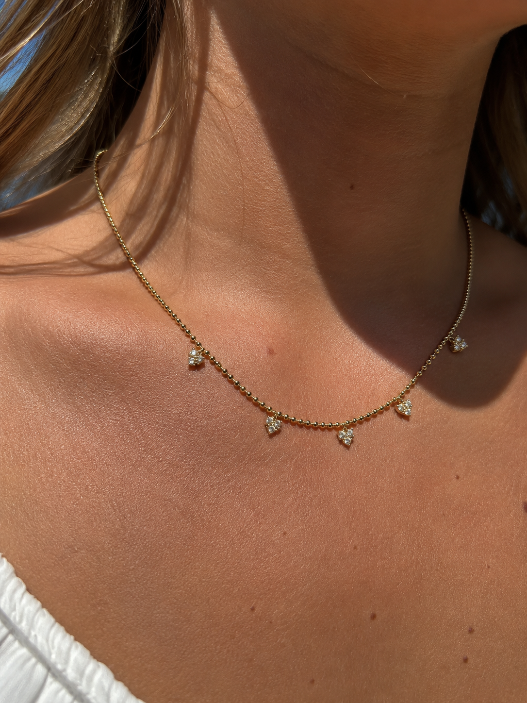 Crystal Rain Necklace 14K vergoldet