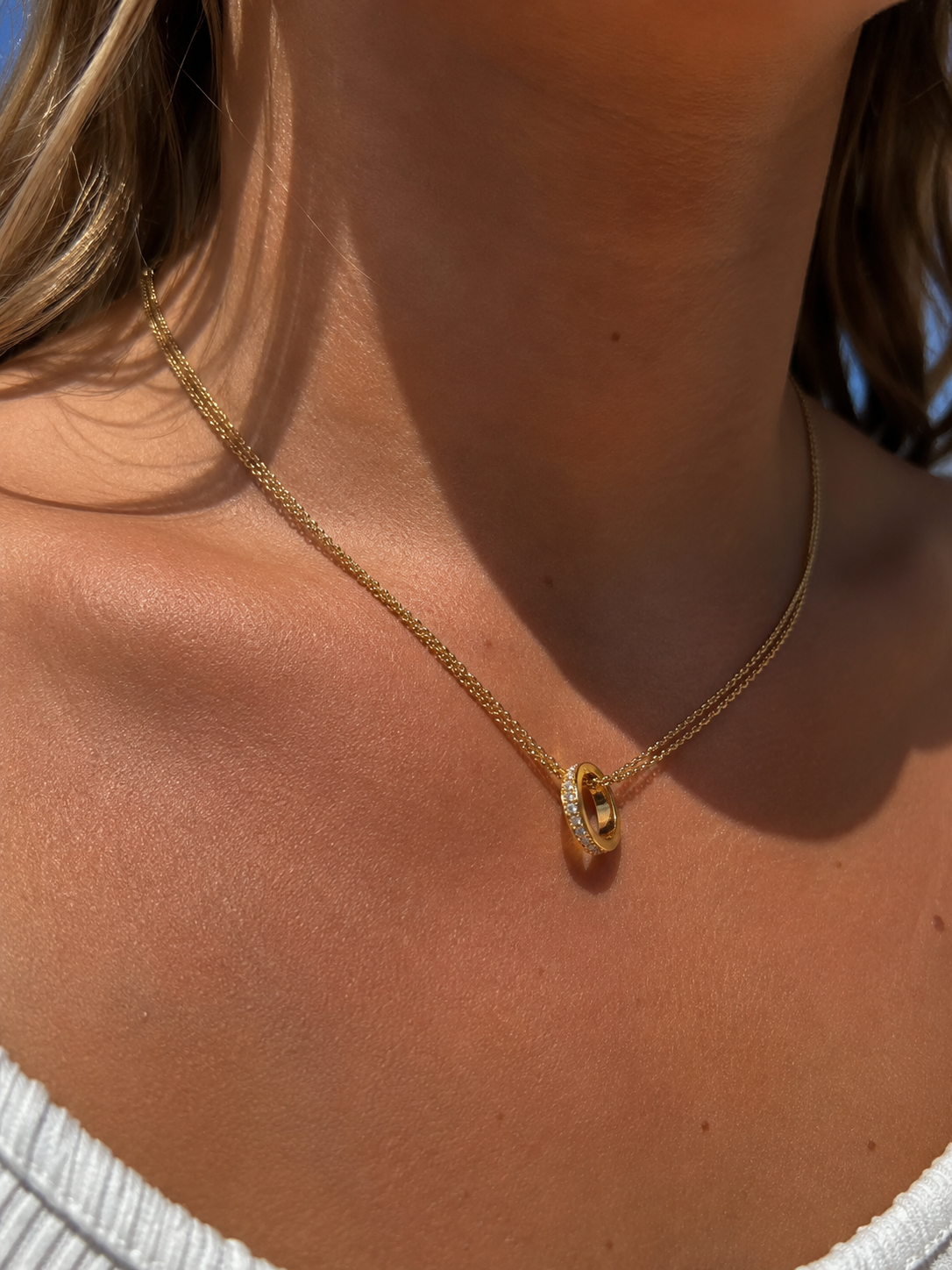 Golden Halo Necklace 14K vergoldet
