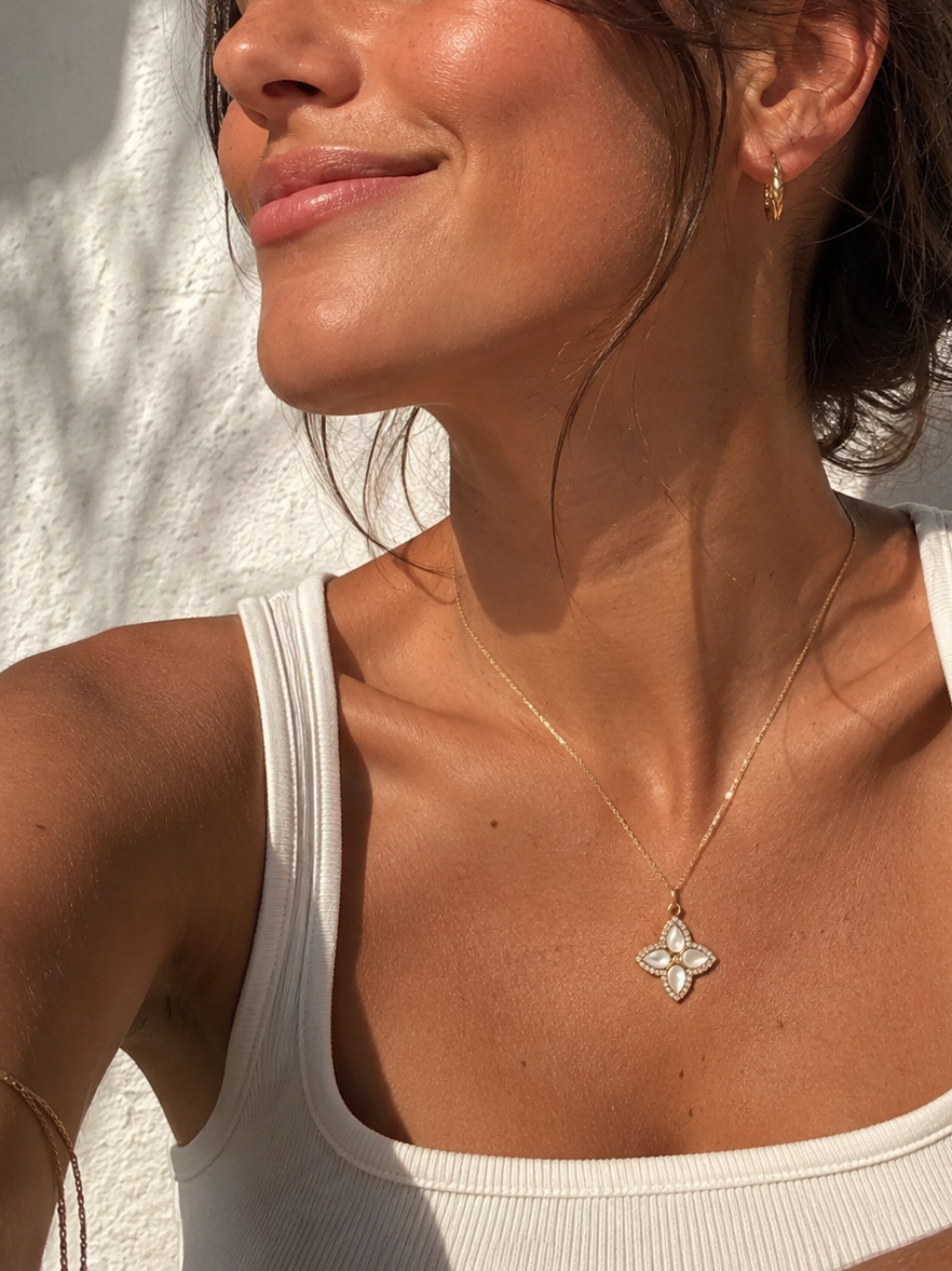 Pave Luxe Necklace 14K vergoldet