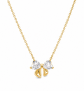 Crystal Bow Necklace 14K vergoldet