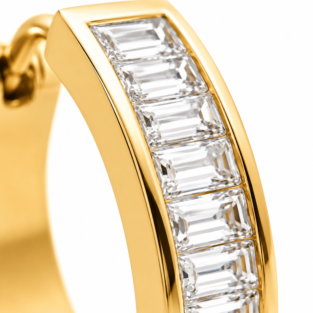 Avenza Crystal Hoops 14K Gold Plated