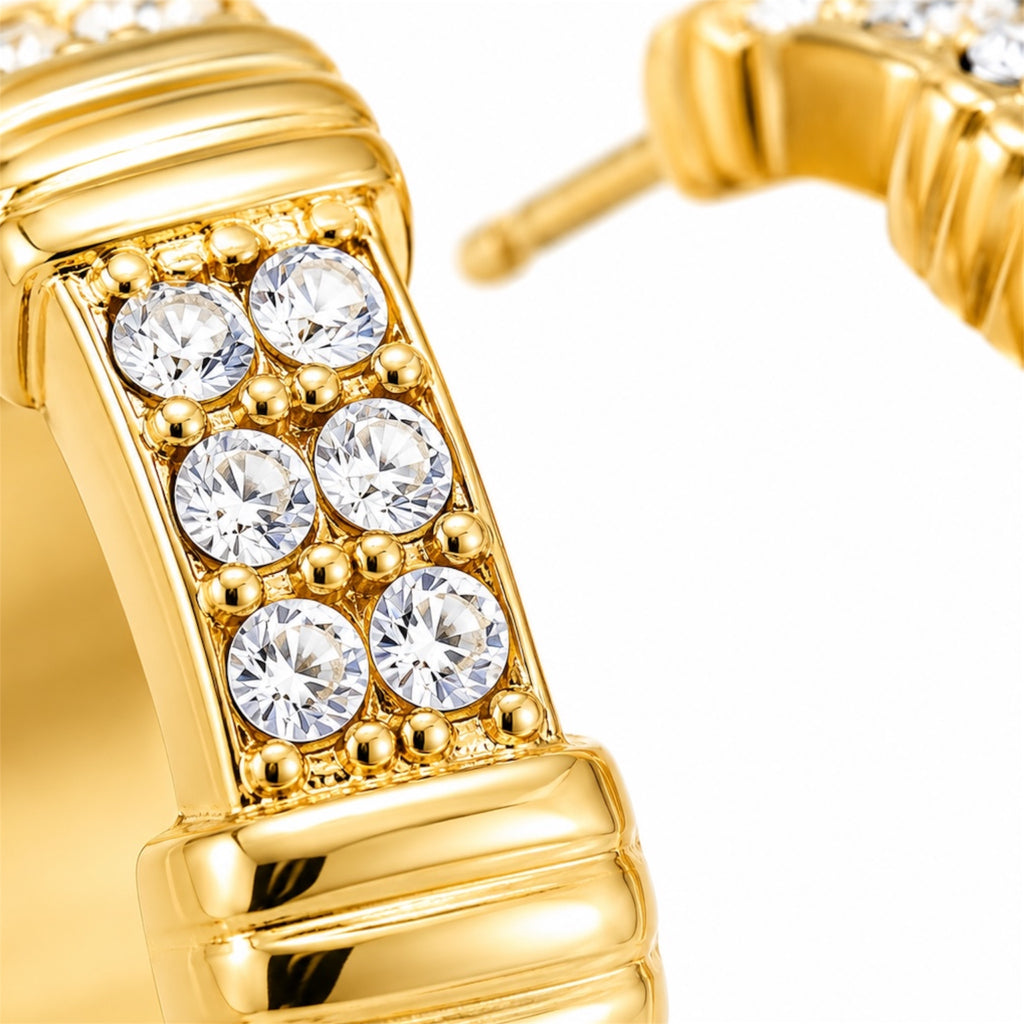 Évora Crystal Hoop 14K Gold Plated
