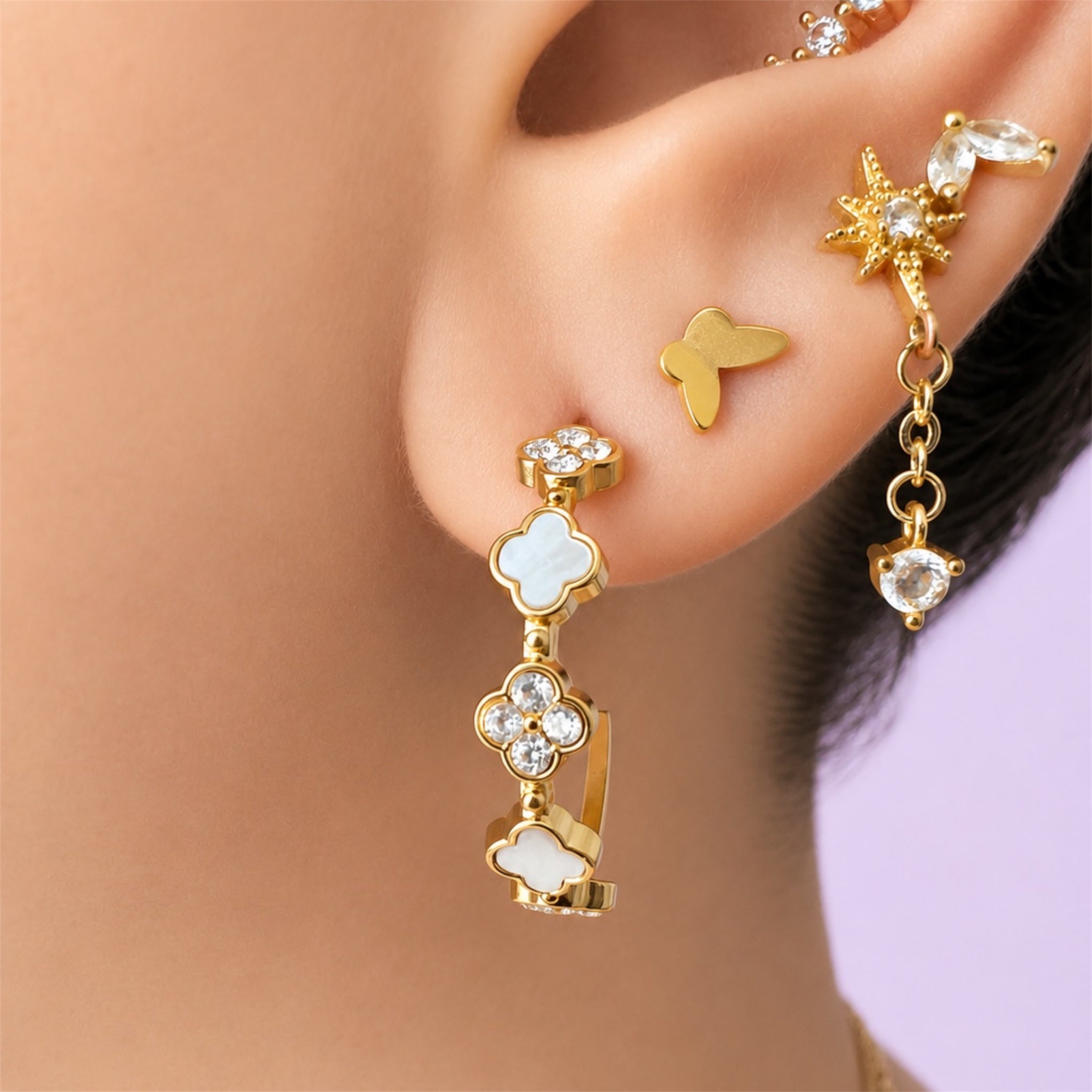 Lucky Clover Luxe 14K vergoldet