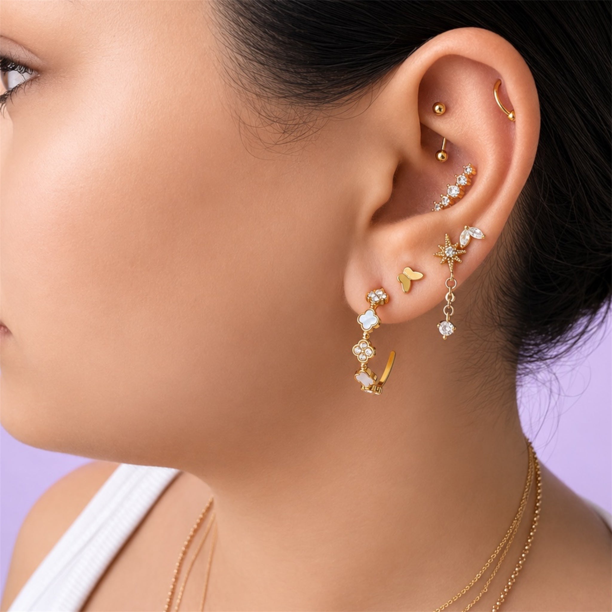 Lucky Clover Luxe 14K vergoldet