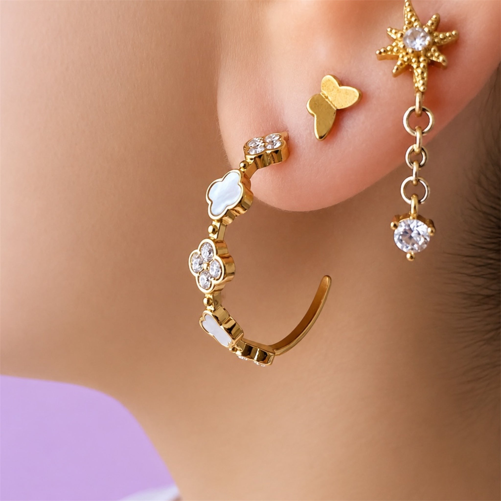 Lucky Clover Luxe 14K vergoldet