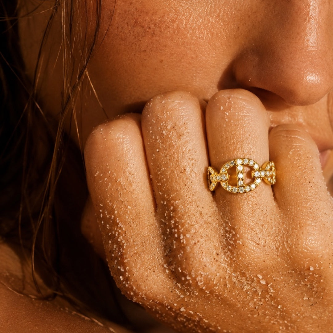 Pave Luxe Ring 14K Gold Plated