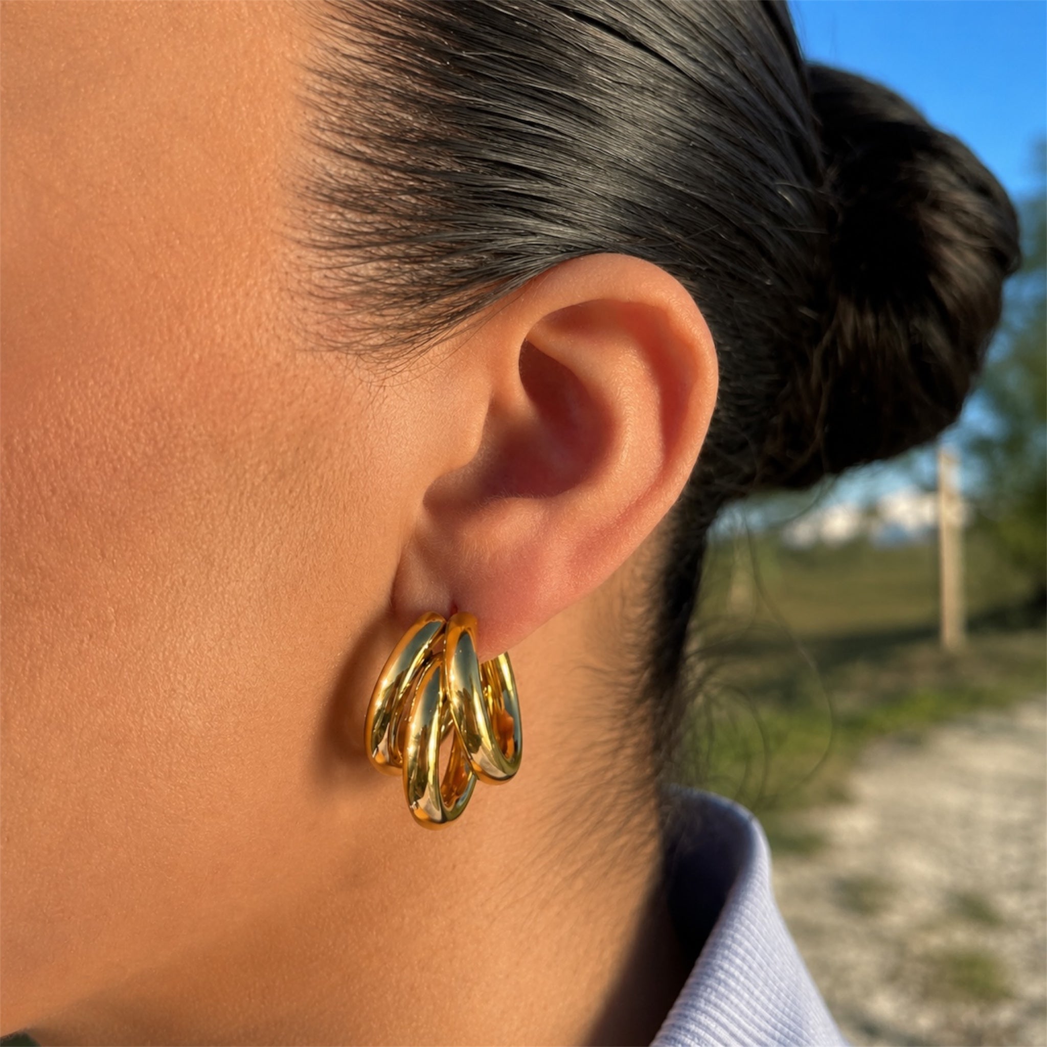 Celestia Gold Hoops 14K vergoldet