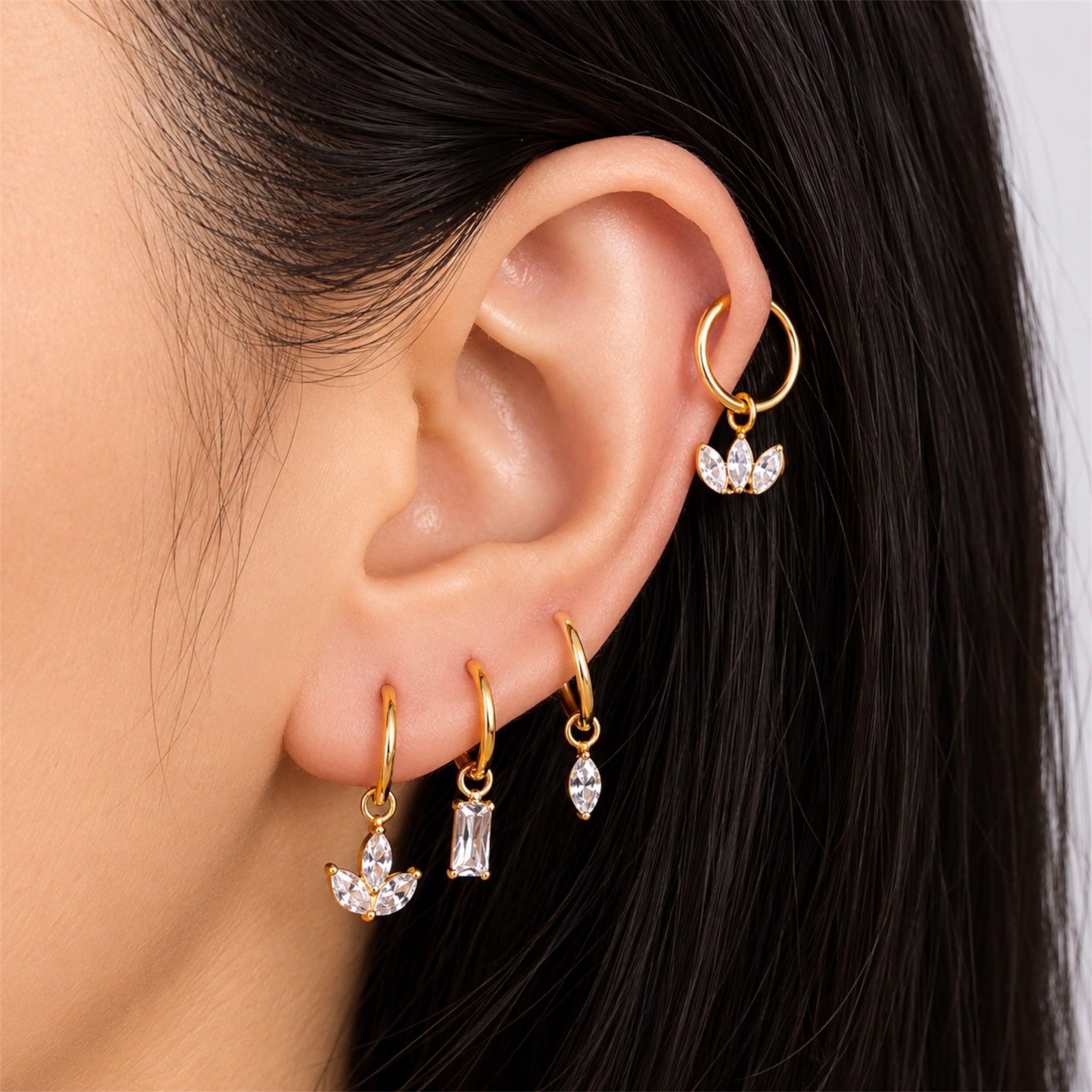 Diamond Leaf 14K Vergoldet