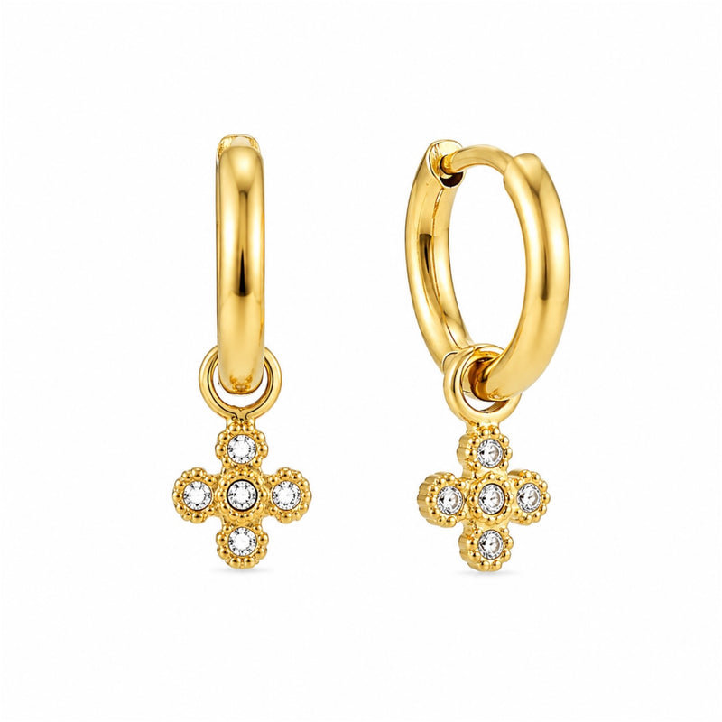 Pave Lucky Ohrringe 14K Vergoldet