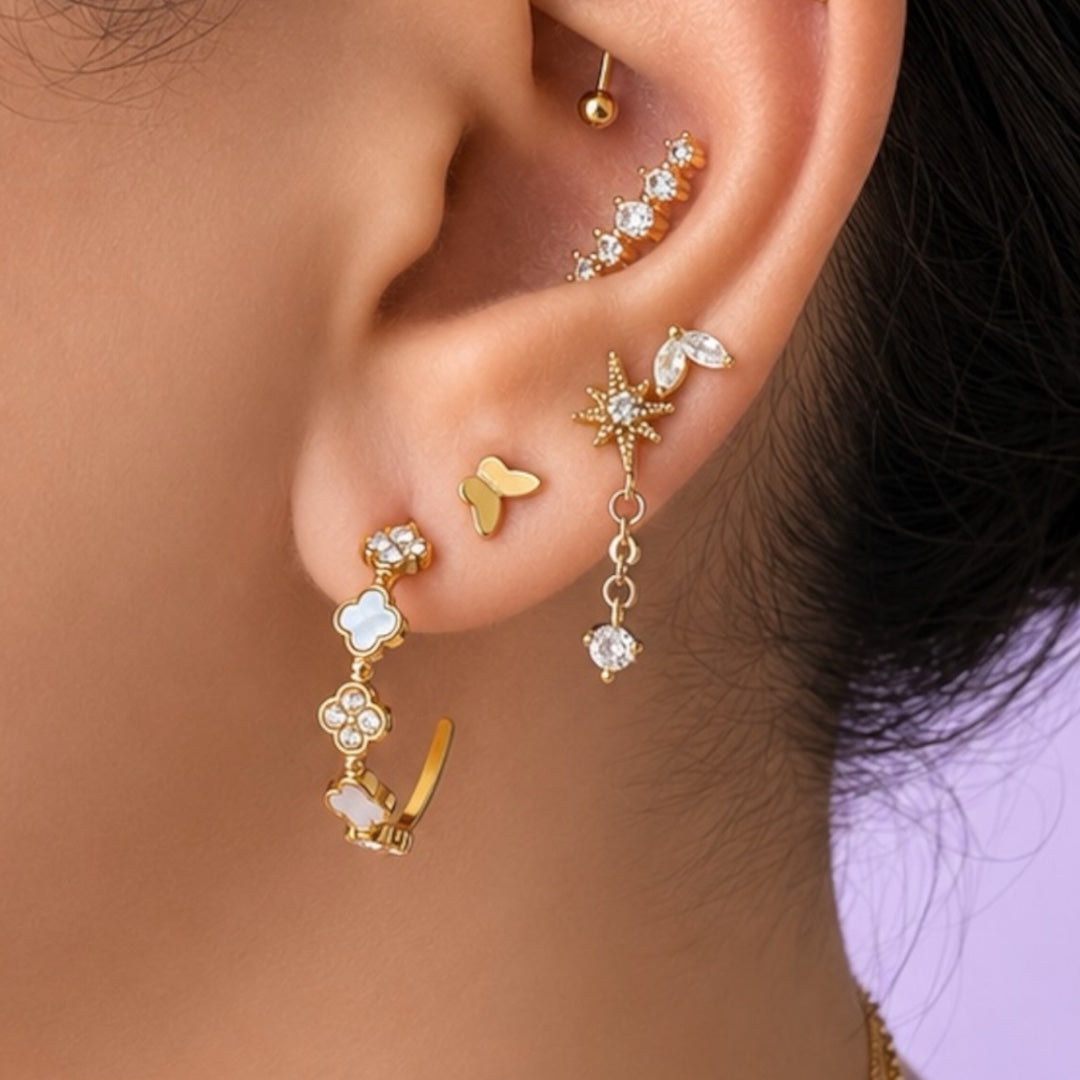 Stella Drop Piercing 14K vergoldet