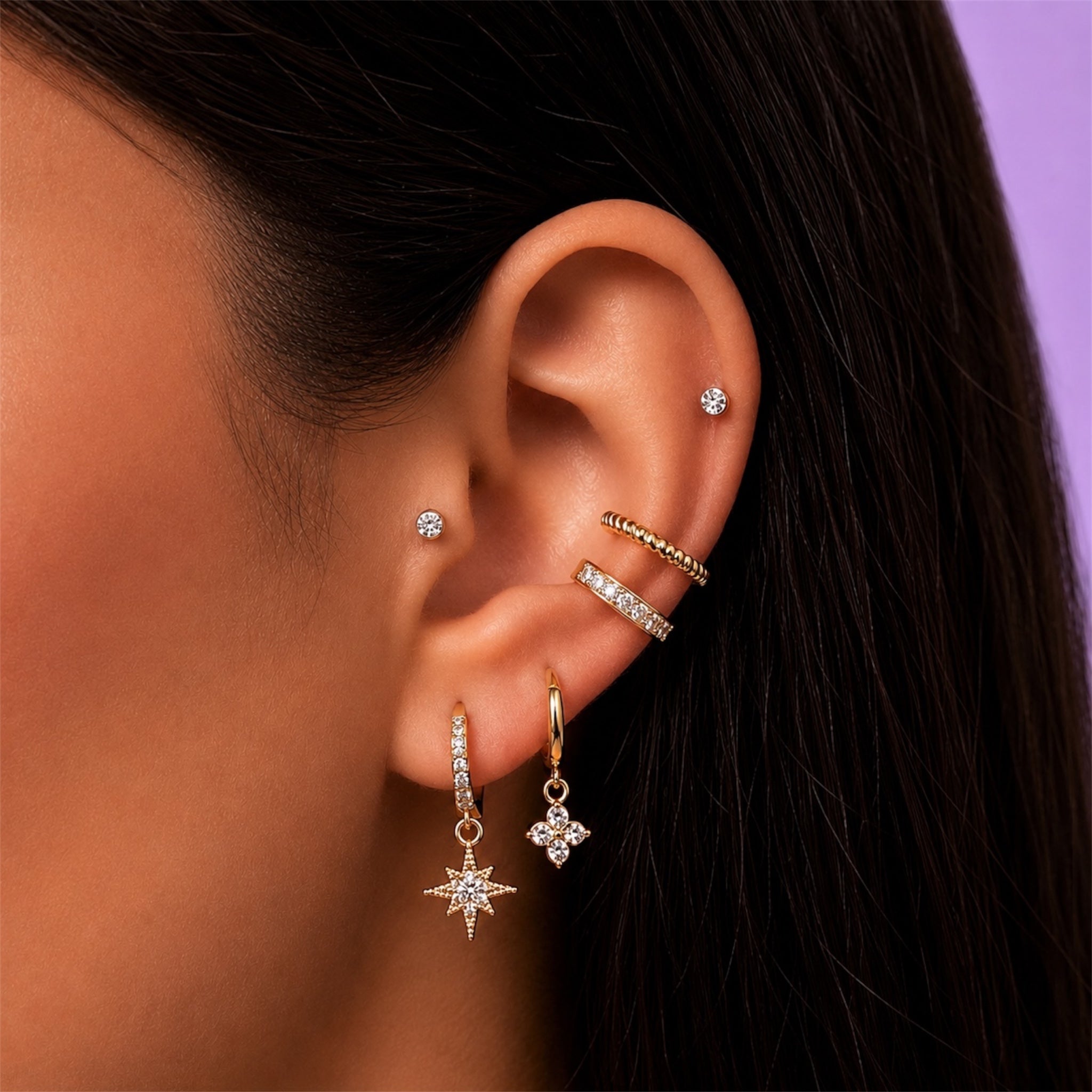 Celeste Glow Ohrringe 14K Vergoldet