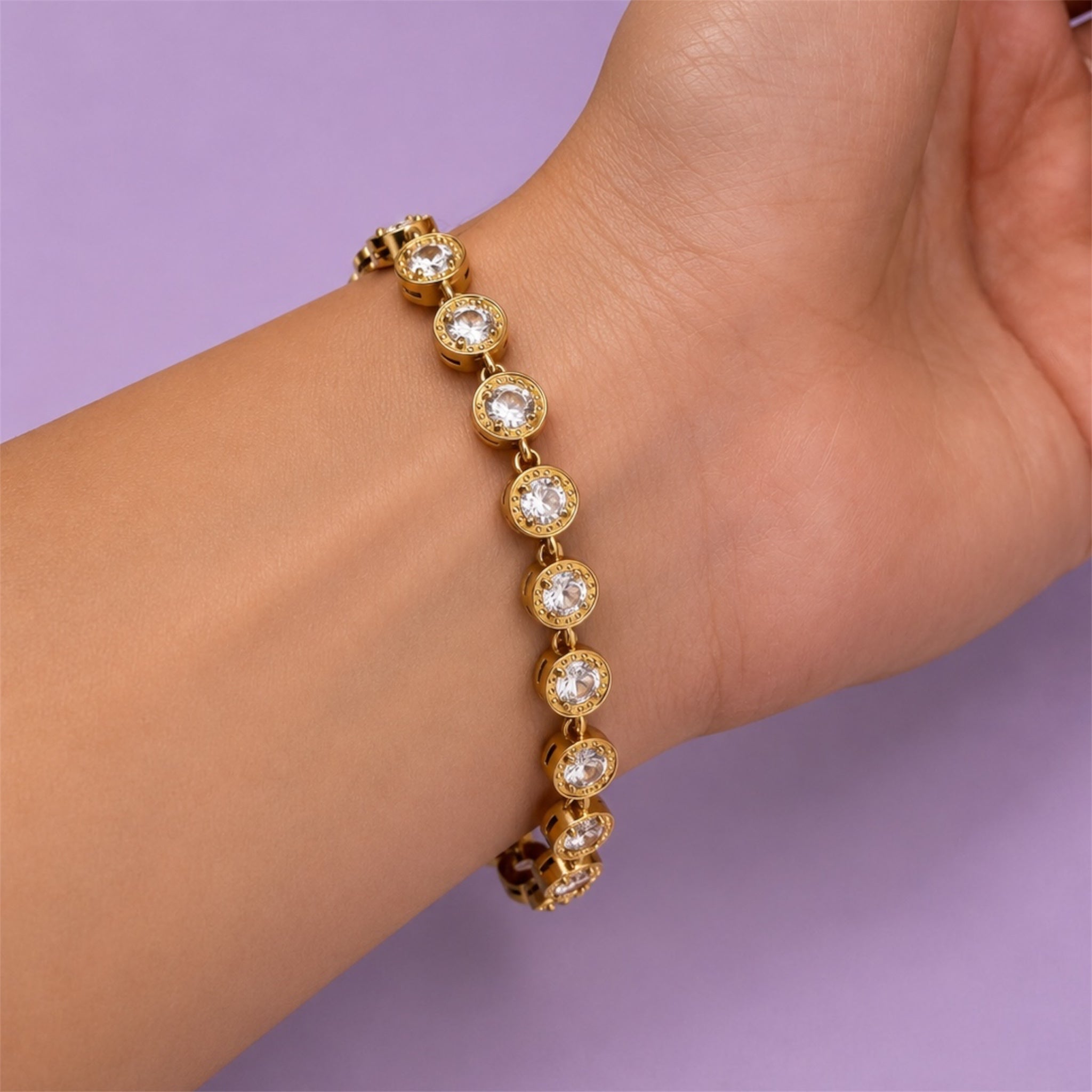 Crystal Luxe Armband 14K vergoldet
