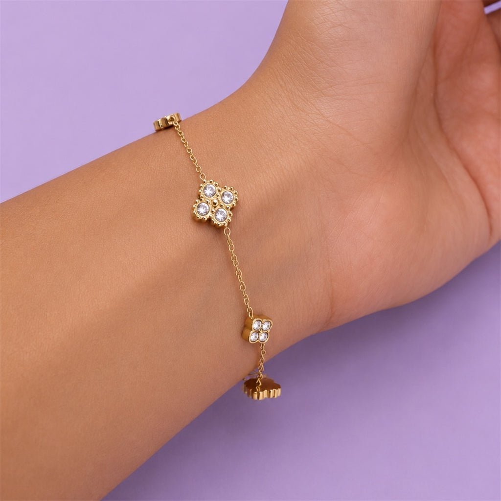 Aura Bloom Armband 14K vergoldet