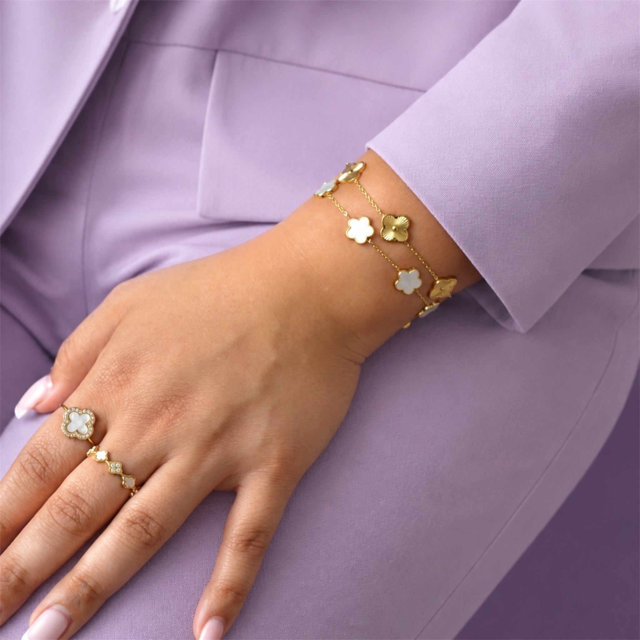Aurelia Clover Ring 14K vergoldet