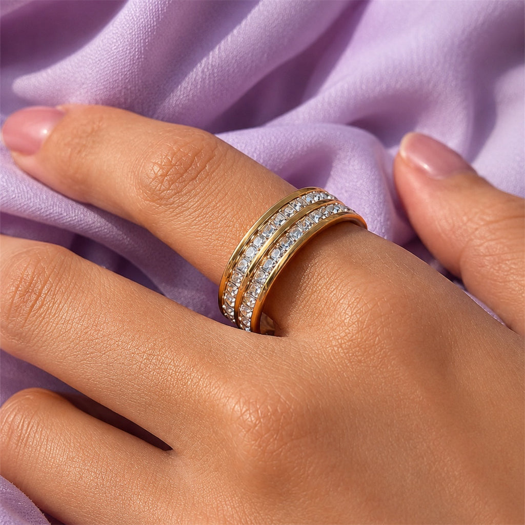 Trinity Luxe Ring 18K vergoldet