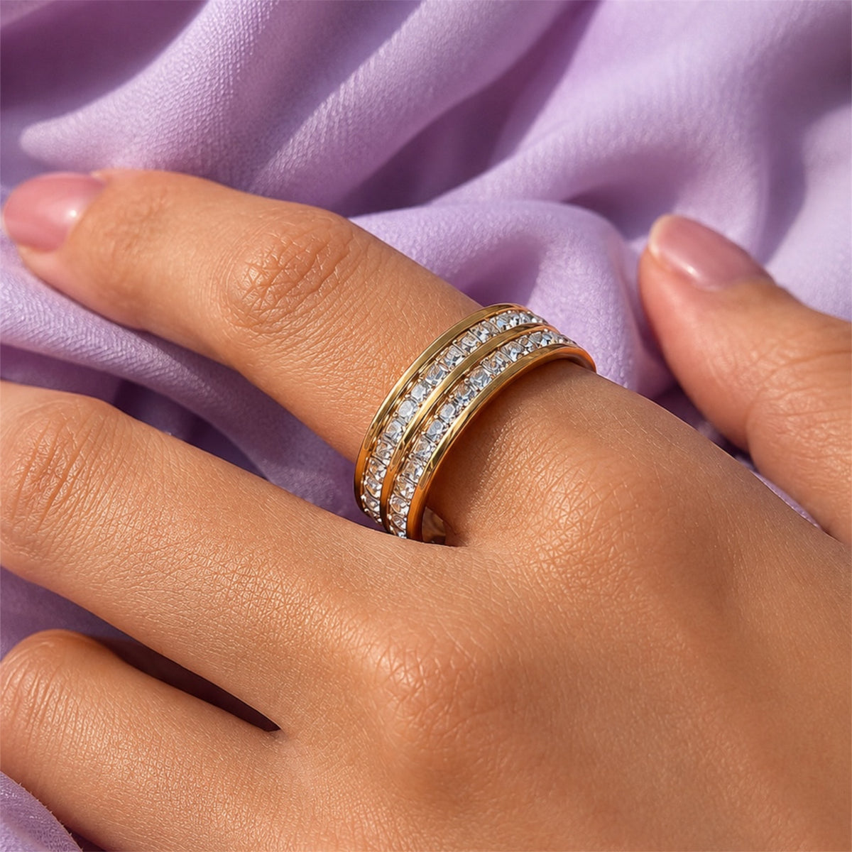Trinity Luxe Ring 18K vergoldet