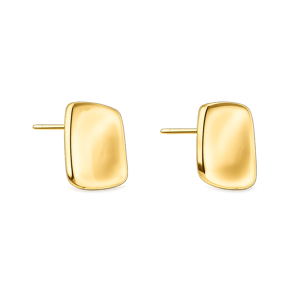 Sculpted Gold Ohrstecker 14K Vergoldet
