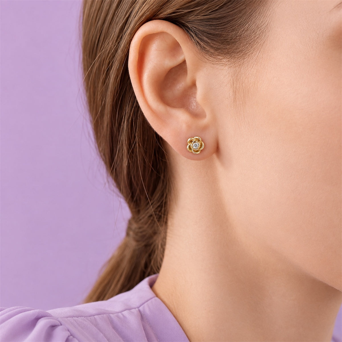 Petite Fleur Ohrstecker 14K Vergoldet