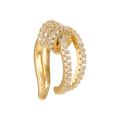 Pavé Link Ear Cuff - 14K vergoldet