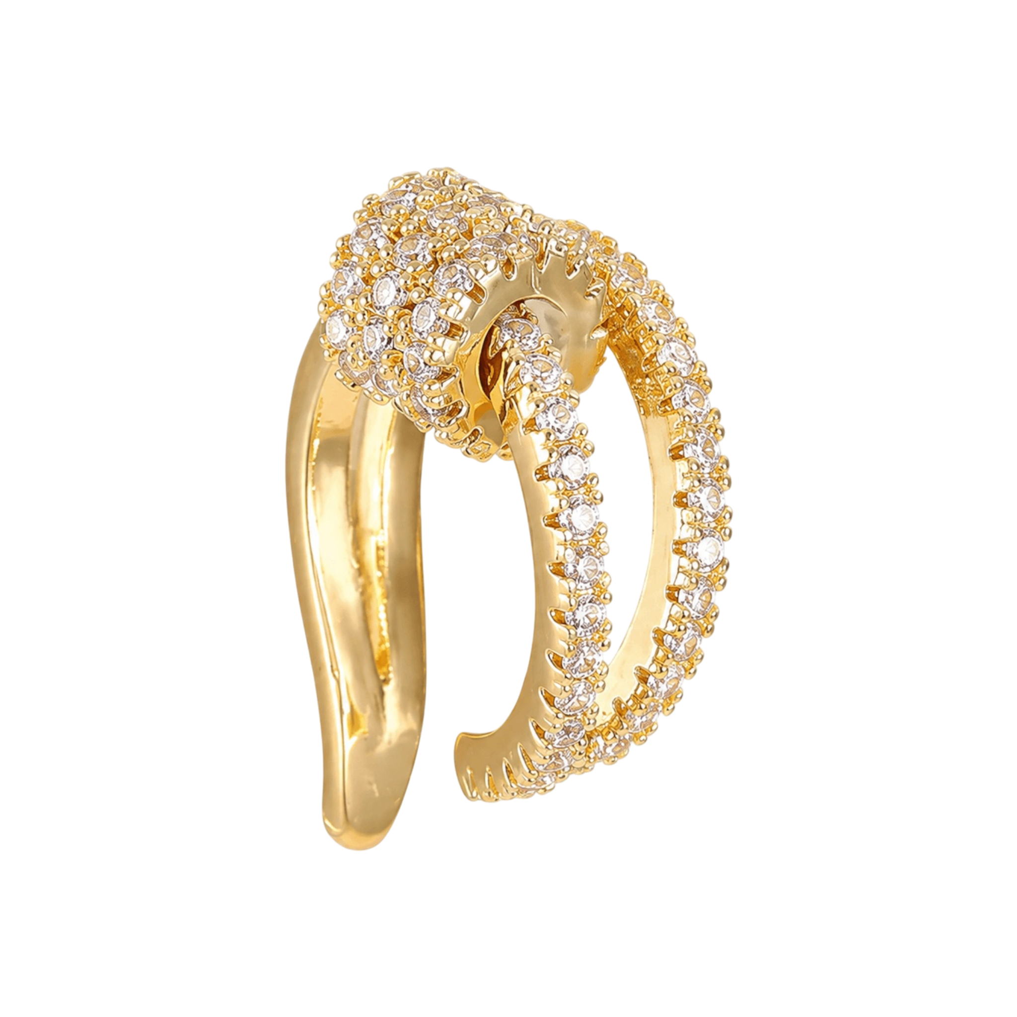 Pave Ear Cuff 14K Gold Plated
