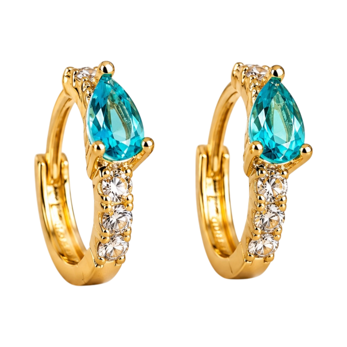 Diamond Line Huggies 14K Gold Plated