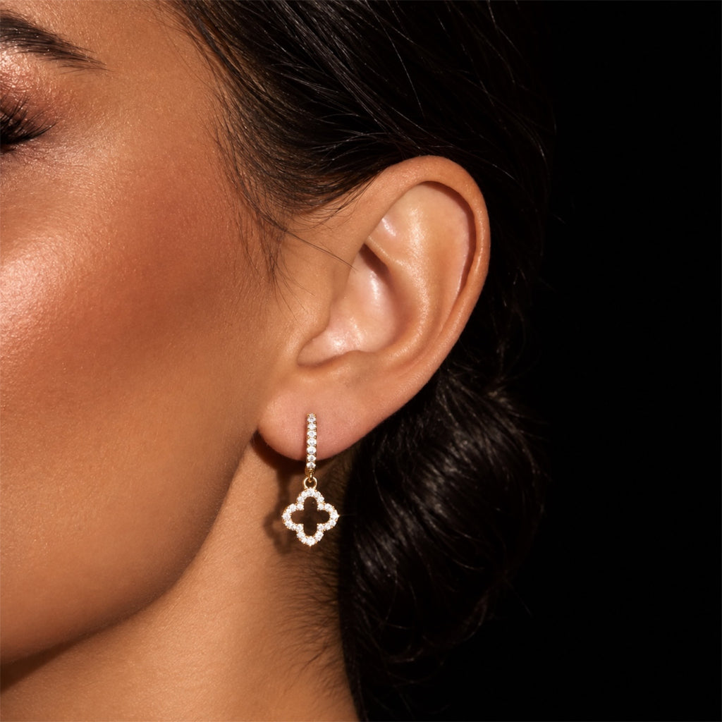 Lucky Clover Ohrringe 14K vergoldet
