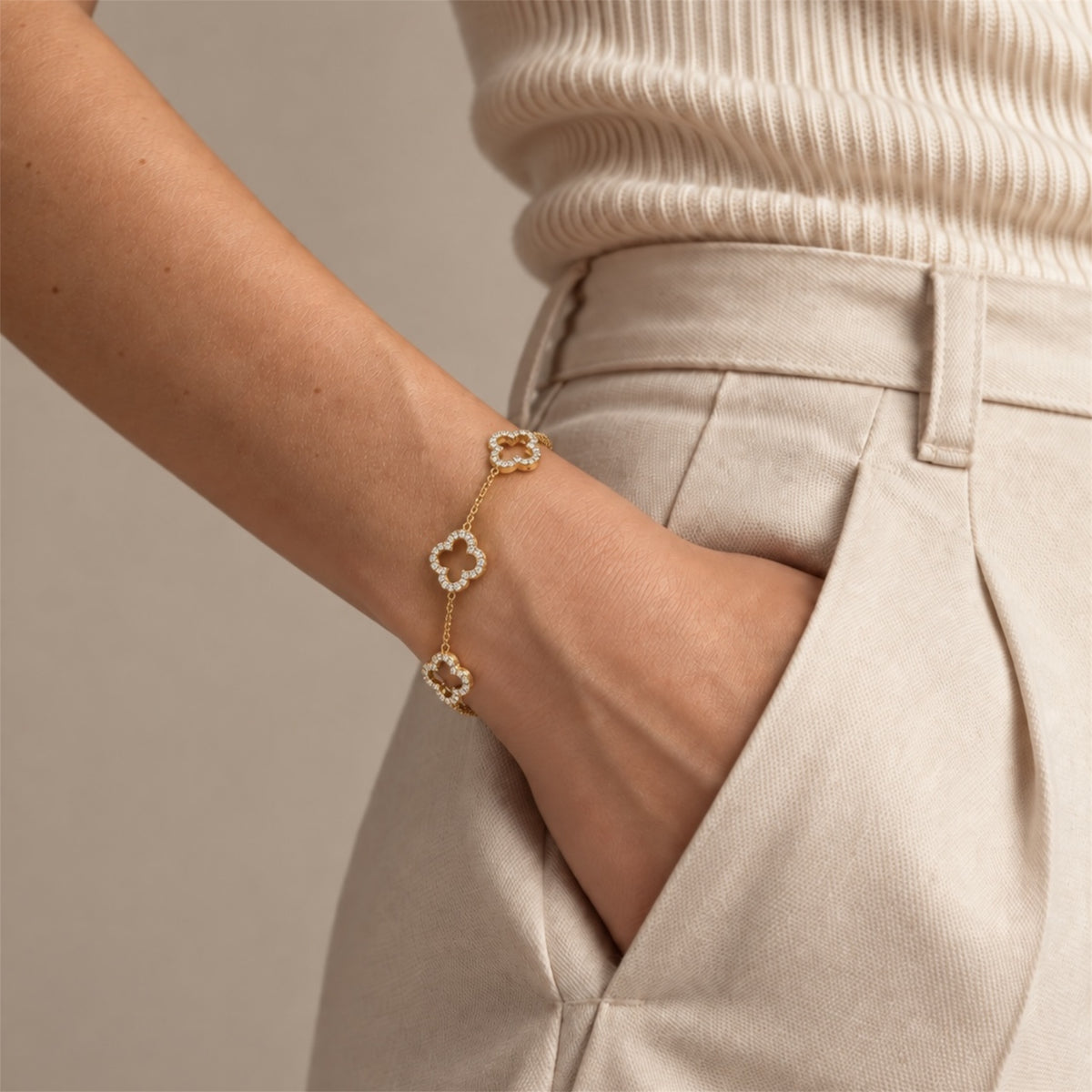 Lucky Leaf 14K vergoldet