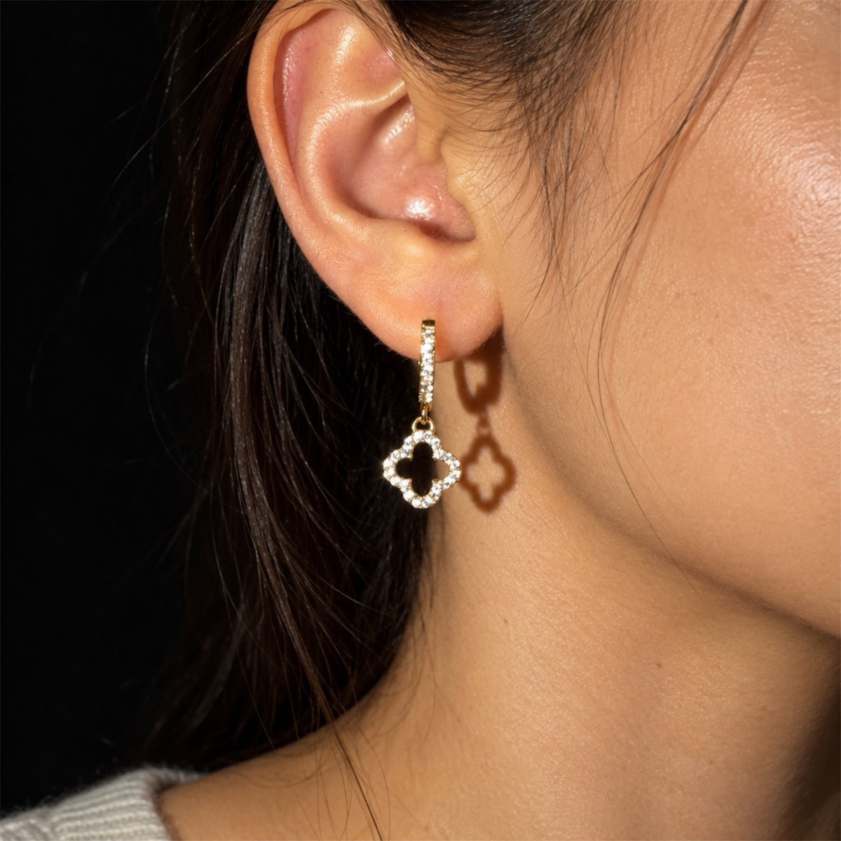 Lucky Clover Ohrringe 14K vergoldet
